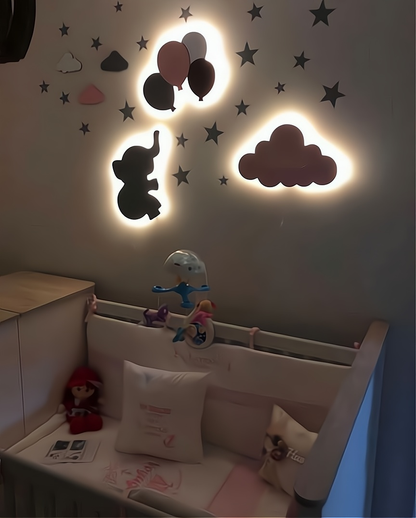 Set of 3 Baby Lamps: Elephant, Balloons and Cloud (Shipping Included)